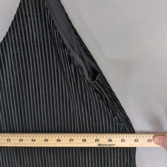 Wild Fable Black Ribbed Velvet Mini Dress Sz XL Shift Oversize V-Neck Whimsigoth - Picture 5 of 10